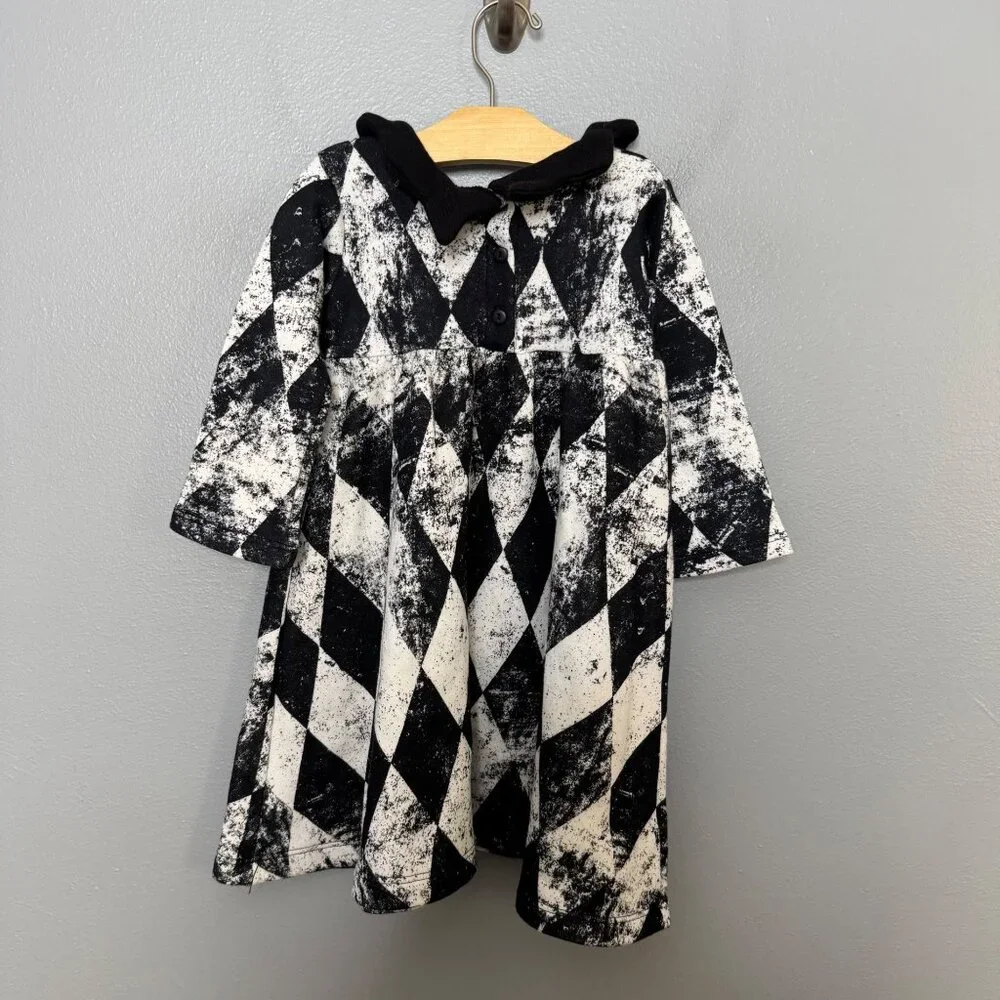 QUINN AND FOX diamond print long sleeve sweatshirt dress size 2/3 years - Picture 7 of 7